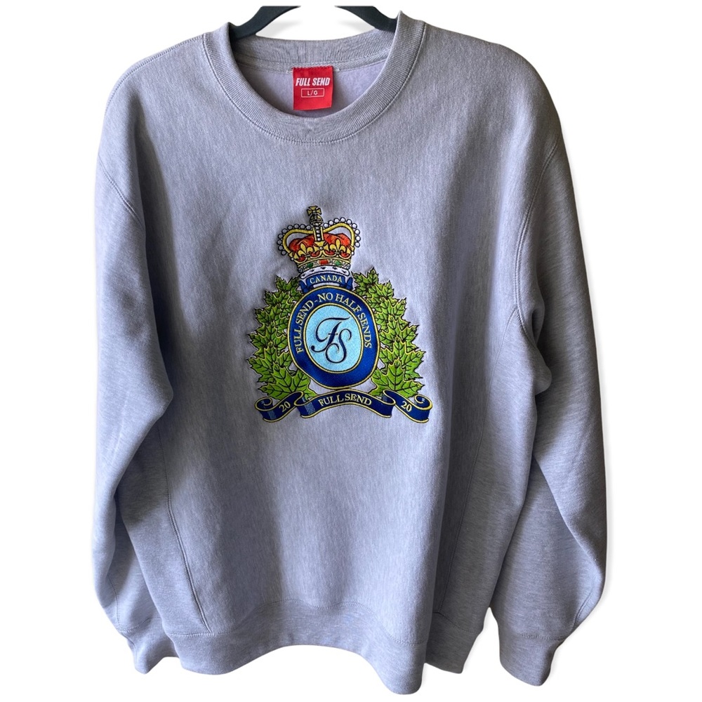 Nelk Full Send Grey Crew Neck Sweater